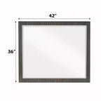 Miroir de commode Royal Hampton, bois marron expresso, cadre rectangulaire élégant 36x42