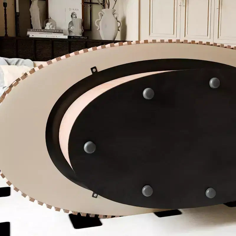 Table basse ovale moderne de 47 pouces avec rangement, table d'appoint avec plateau amovible pour salon ou appartement - Panipeachy