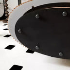 Table basse ovale moderne de 47 pouces avec rangement, table d'appoint avec plateau amovible pour salon ou appartement - Panipeachy