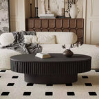47 Modern Oval Coffee Table with Storage, Center Table with Removable Tabletop for Living Room or Apartment - Panipeachy