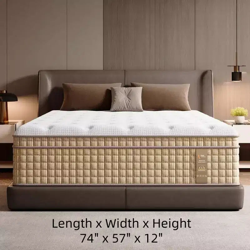 Matelas hybride Whisen 14 Queen, matelas à isolation de mouvement, matelas en mousse à mémoire de forme, ressorts ensachés