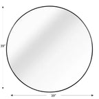Miroir de salle de bain mural TUYOHW 39 pouces, miroir mural rond moderne avec cadre métallique pour salle de bain, chambre à coucher