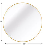 Miroir de salle de bain mural TUYOHW 39 pouces, miroir mural rond moderne avec cadre métallique pour salle de bain, chambre à coucher