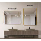 Miroir mural de salle de bain TUYOHW 24x36 pouces, miroir mural de courtoisie rectangulaire moderne avec cadre en métal pour salle de bain, chambre à coucher