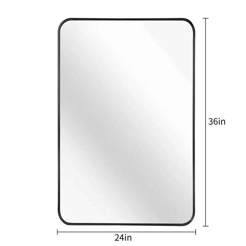 Miroir mural de salle de bain TUYOHW 24x36 pouces, miroir mural de courtoisie rectangulaire moderne avec cadre en métal pour salle de bain, chambre à coucher