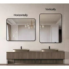 Miroir mural de salle de bain TUYOHW 24x36 pouces, miroir mural de courtoisie rectangulaire moderne avec cadre en métal pour salle de bain, chambre à coucher
