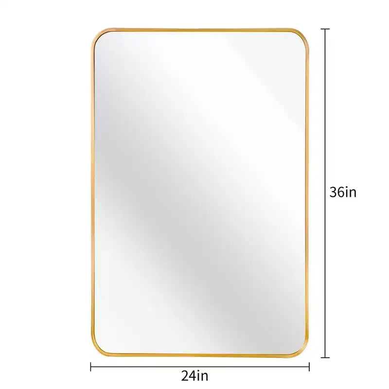 Miroir mural de salle de bain TUYOHW 24x36 pouces, miroir mural de courtoisie rectangulaire moderne avec cadre en métal pour salle de bain, chambre à coucher
