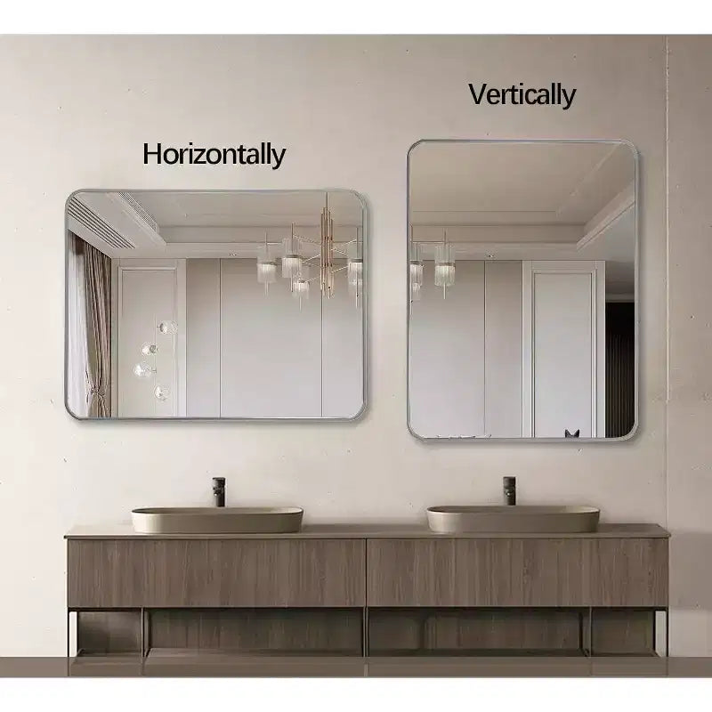 Miroir mural de salle de bain TUYOHW 24x36 pouces, miroir mural de courtoisie rectangulaire moderne avec cadre en métal pour salle de bain, chambre à coucher