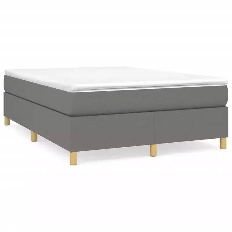 Cadre de lit Tissu gris foncé (100 % polyester), contreplaqué, bois composite
