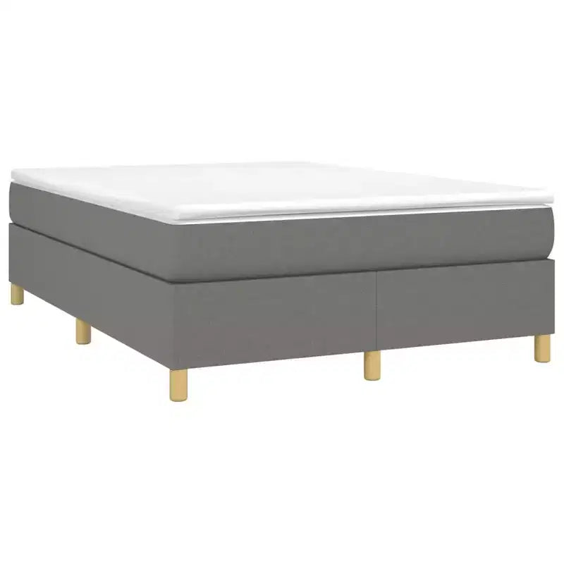 Cadre de lit Tissu gris foncé (100 % polyester), contreplaqué, bois composite