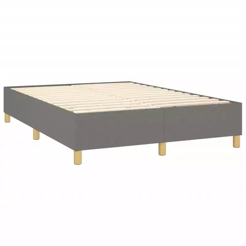 Cadre de lit Tissu gris foncé (100 % polyester), contreplaqué, bois composite
