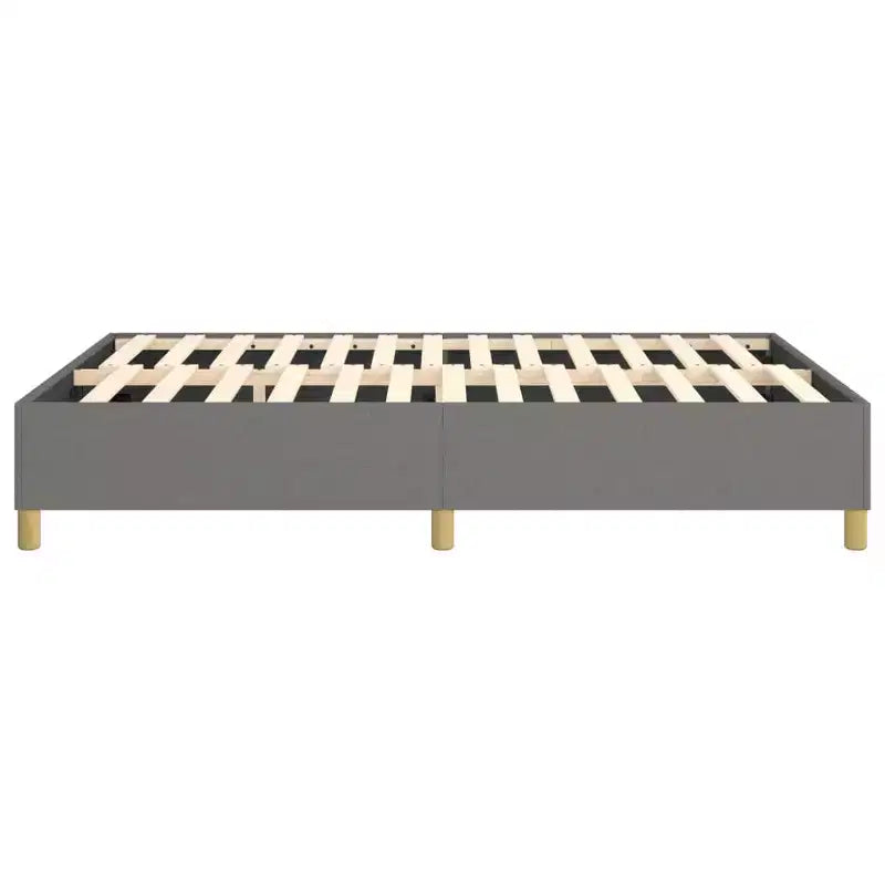 Cadre de lit Tissu gris foncé (100 % polyester), contreplaqué, bois composite