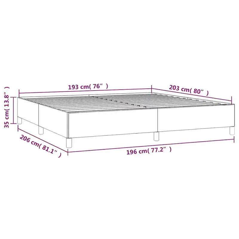 Structure de lit Gris foncé Tissu polyester, contreplaqué, bois composite King