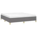 Structure de lit Gris foncé Tissu polyester, contreplaqué, bois composite King