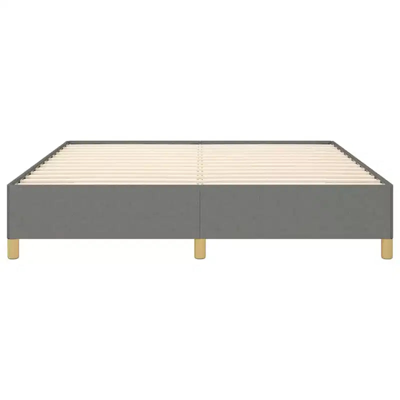 Structure de lit Gris foncé Tissu polyester, contreplaqué, bois composite King