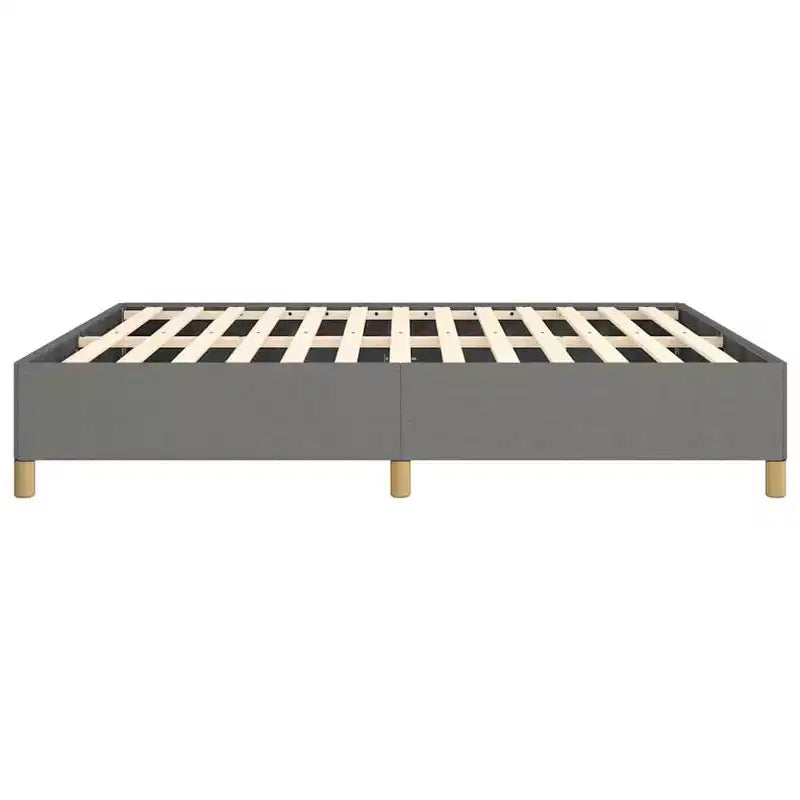 Structure de lit Gris foncé Tissu polyester, contreplaqué, bois composite King