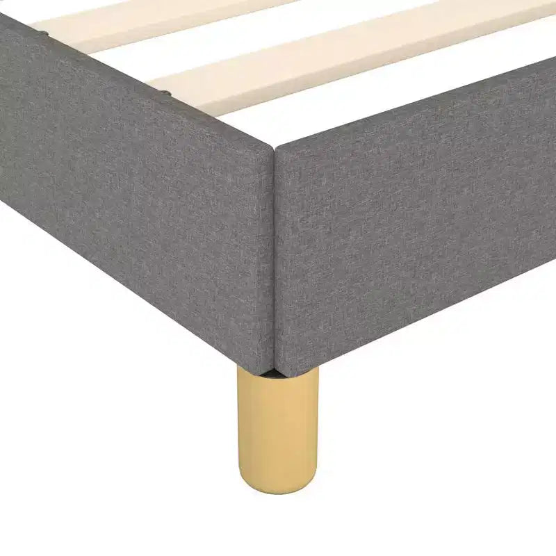 Structure de lit Gris foncé Tissu polyester, contreplaqué, bois composite King
