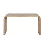 Console de 59 pouces avec rebord perlé, Table d'entrée longue et incurvée style ferme bohème pour salon, hall d'entrée - Panipeachy