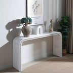 Console de 59 pouces avec rebord perlé, Table d'entrée longue et incurvée style ferme bohème pour salon, hall d'entrée - Panipeachy