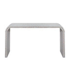 Console de 59 pouces avec rebord perlé, Table d'entrée longue et incurvée style ferme bohème pour salon, hall d'entrée - Panipeachy