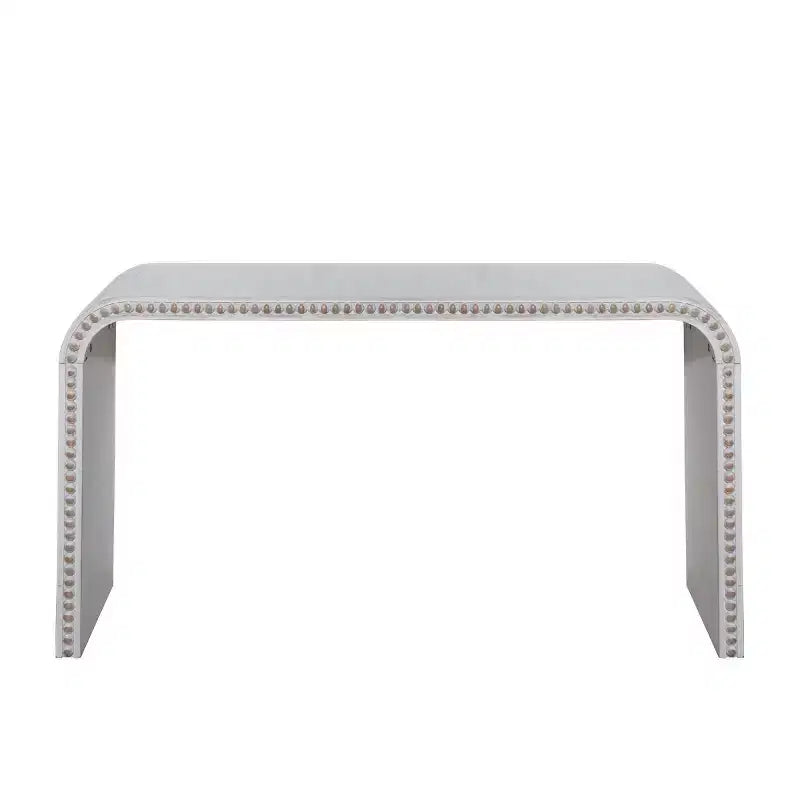 Console de 59 pouces avec rebord perlé, Table d'entrée longue et incurvée style ferme bohème pour salon, hall d'entrée - Panipeachy
