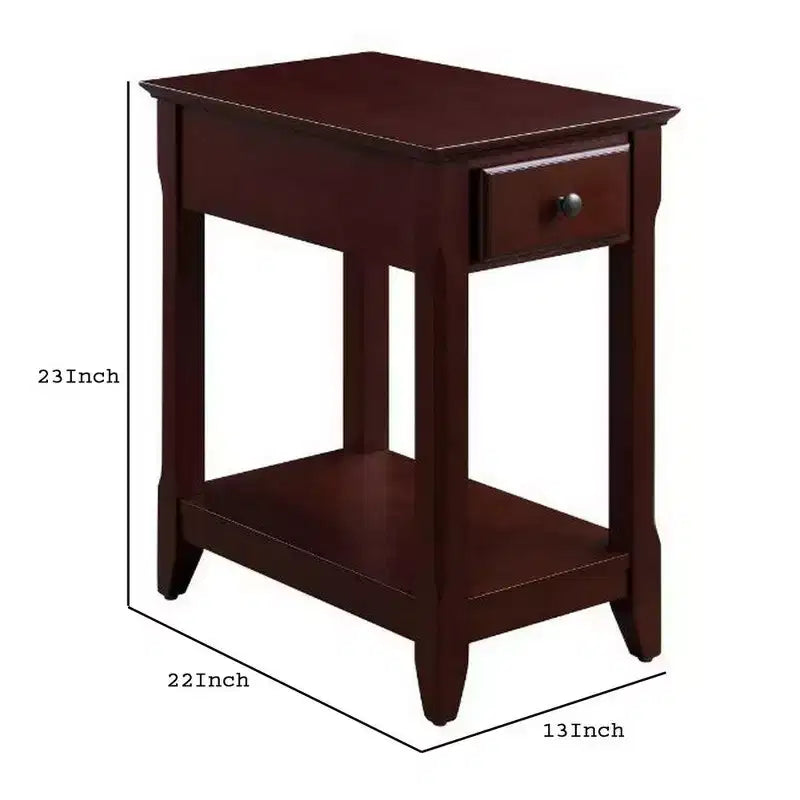 Table Royal Hampton avec 1 tiroir et étagère inférieure, marron