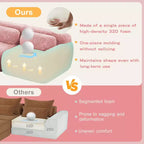 Canapés sectionnels sans accoudoirs en tissu peluche en forme de U, couleur Kaki Clair, 149 pouces, avec coussins décoratifs et 2 poufs (Connexion par boucles)