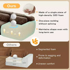 Canapés sectionnels sans accoudoirs en tissu peluche en forme de U, couleur Kaki Clair, 149 pouces, avec coussins décoratifs et 2 poufs (Connexion par boucles)