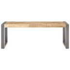vidaXL Table basse gris bois de manguier brut Table basse durable de taille moyenne