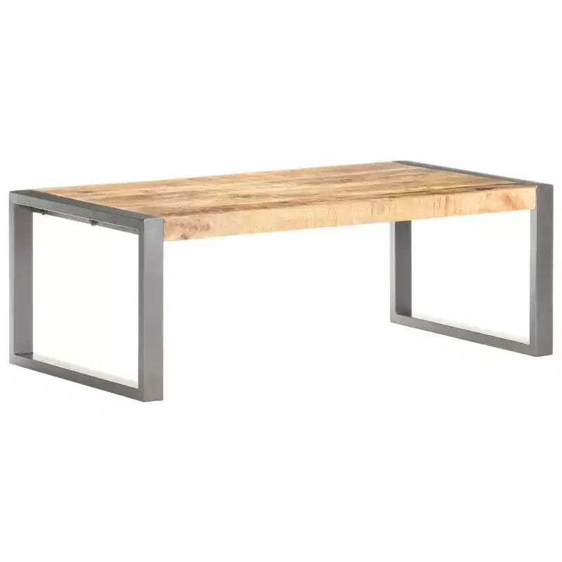 vidaXL Table basse gris bois de manguier brut Table basse durable de taille moyenne