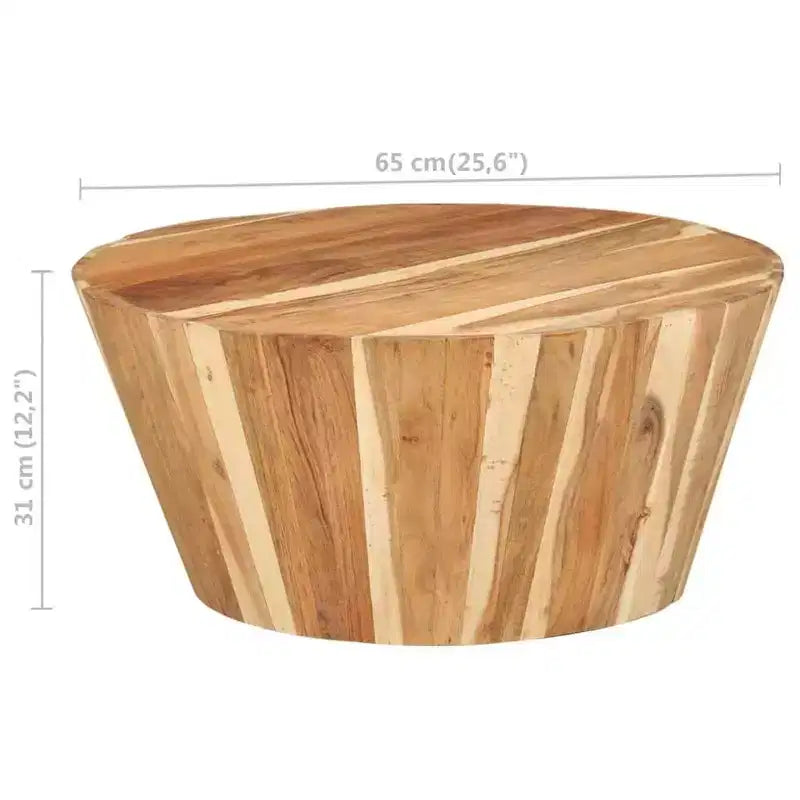 vidaXL Table basse ronde Table d'appoint de salon Table d'appoint de canapé en bois massif - 25,6 x 12,2 cm en bois d'acacia massif