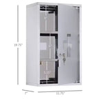 Armoire à pharmacie verrouillable 12 x 20, boîte murale médicale en acier inoxydable à 3 niveaux avec 2 clés et étagères pour salle de bain
