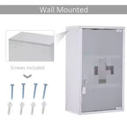 Armoire à pharmacie verrouillable 12 x 20, boîte murale médicale en acier inoxydable à 3 niveaux avec 2 clés et étagères pour salle de bain