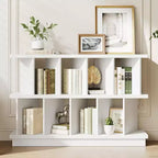 Étagère de rangement à 8 cubes, bibliothèque en noyer avec 10 panneaux arrière amovibles, étagère de présentation ouverte pour salon, chambre, montage facile