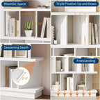 Étagère de rangement à 8 cubes, bibliothèque en noyer avec 10 panneaux arrière amovibles, étagère de présentation ouverte pour salon, chambre, montage facile