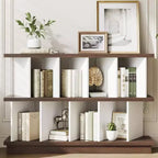 Étagère de rangement à 8 cubes, bibliothèque en noyer avec 10 panneaux arrière amovibles, étagère de présentation ouverte pour salon, chambre, montage facile