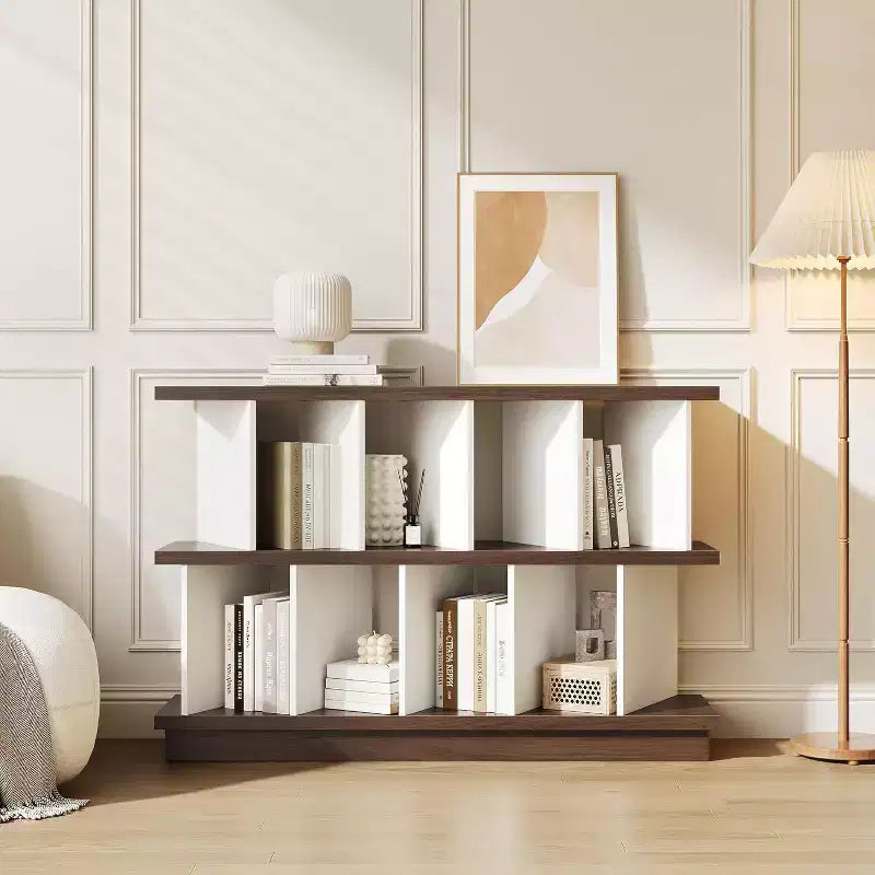 Étagère de rangement à 8 cubes, bibliothèque en noyer avec 10 panneaux arrière amovibles, étagère de présentation ouverte pour salon, chambre, montage facile