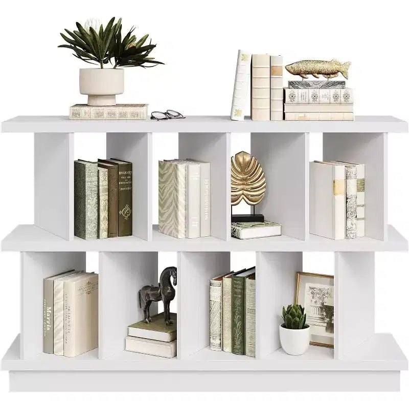 Étagère de rangement à 8 cubes, bibliothèque en noyer avec 10 panneaux arrière amovibles, étagère de présentation ouverte pour salon, chambre, montage facile
