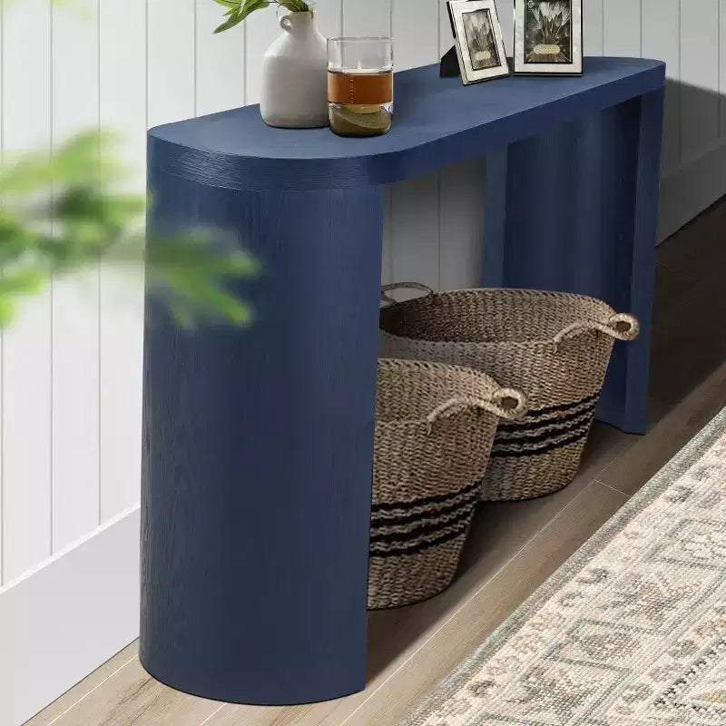 Console de couloir moderne de 60 po, table de couloir à plateau épais avec pieds incurvés réversibles pour salon ou hall d'entrée - Panipeachy