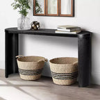 Console de couloir moderne de 60 po, table de couloir à plateau épais avec pieds incurvés réversibles pour salon ou hall d'entrée - Panipeachy