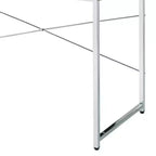 Bureau Royal Hampton avec barre transversale en X et finition chromée, blanc