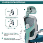Fauteuil de bureau ergonomique TUYOHW avec repose-pieds, chaise de bureau en maille à dossier haut avec appui-tête réglable et support lombaire pour le bureau à domicile, capacité de 125 kg