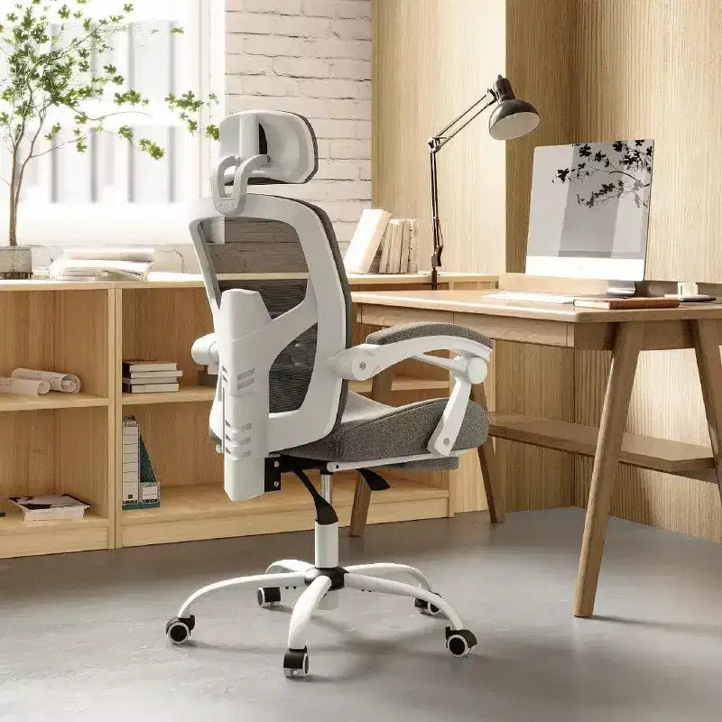Fauteuil de bureau ergonomique TUYOHW avec repose-pieds, chaise de bureau en maille à dossier haut avec appui-tête réglable et support lombaire pour le bureau à domicile, capacité de 125 kg