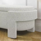 Banc de rangement capitonné en lin avec grand compartiment caché, siège confortable en mousse pour chambre à coucher, salon