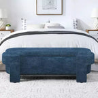 Banc de rangement capitonné en lin avec grand compartiment caché, siège confortable en mousse pour chambre à coucher, salon