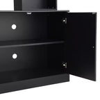 Meuble TV mural avec bibliothèque pour téléviseur 70", console multimédia avec pont, meuble TV avec étagère réglable