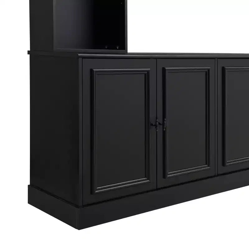 Meuble TV mural avec bibliothèque pour téléviseur 70", console multimédia avec pont, meuble TV avec étagère réglable