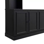 Meuble TV mural avec bibliothèque pour téléviseur 70", console multimédia avec pont, meuble TV avec étagère réglable