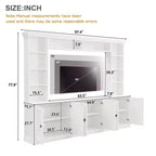 Meuble TV mural avec bibliothèque pour téléviseur 70", console multimédia avec pont, meuble TV avec étagère réglable