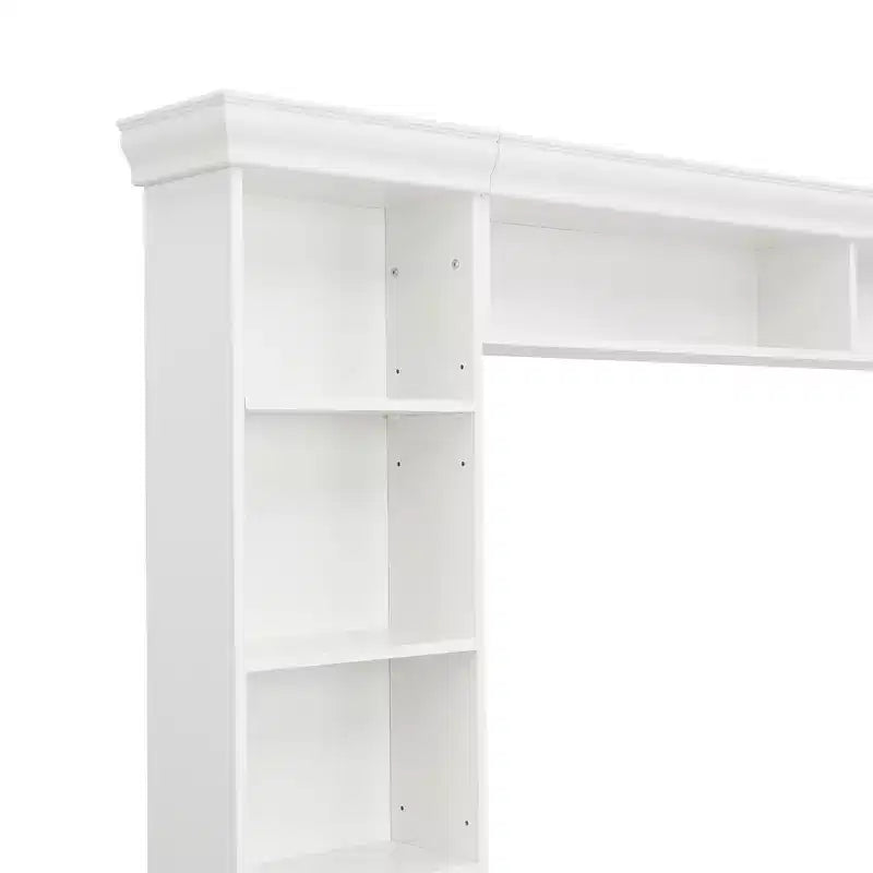 Meuble TV mural avec bibliothèque pour téléviseur 70", console multimédia avec pont, meuble TV avec étagère réglable